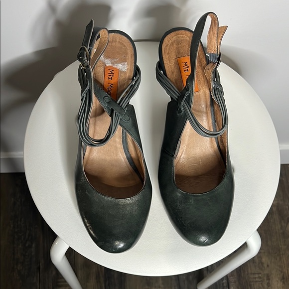 Miz Mooz Silva Gray ish green ish Slingback Heels - Picture 7 of 12
